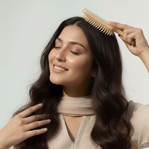 Bamboo Wooden Hair Brush – Anti-Static Scalp Massage - Image 4